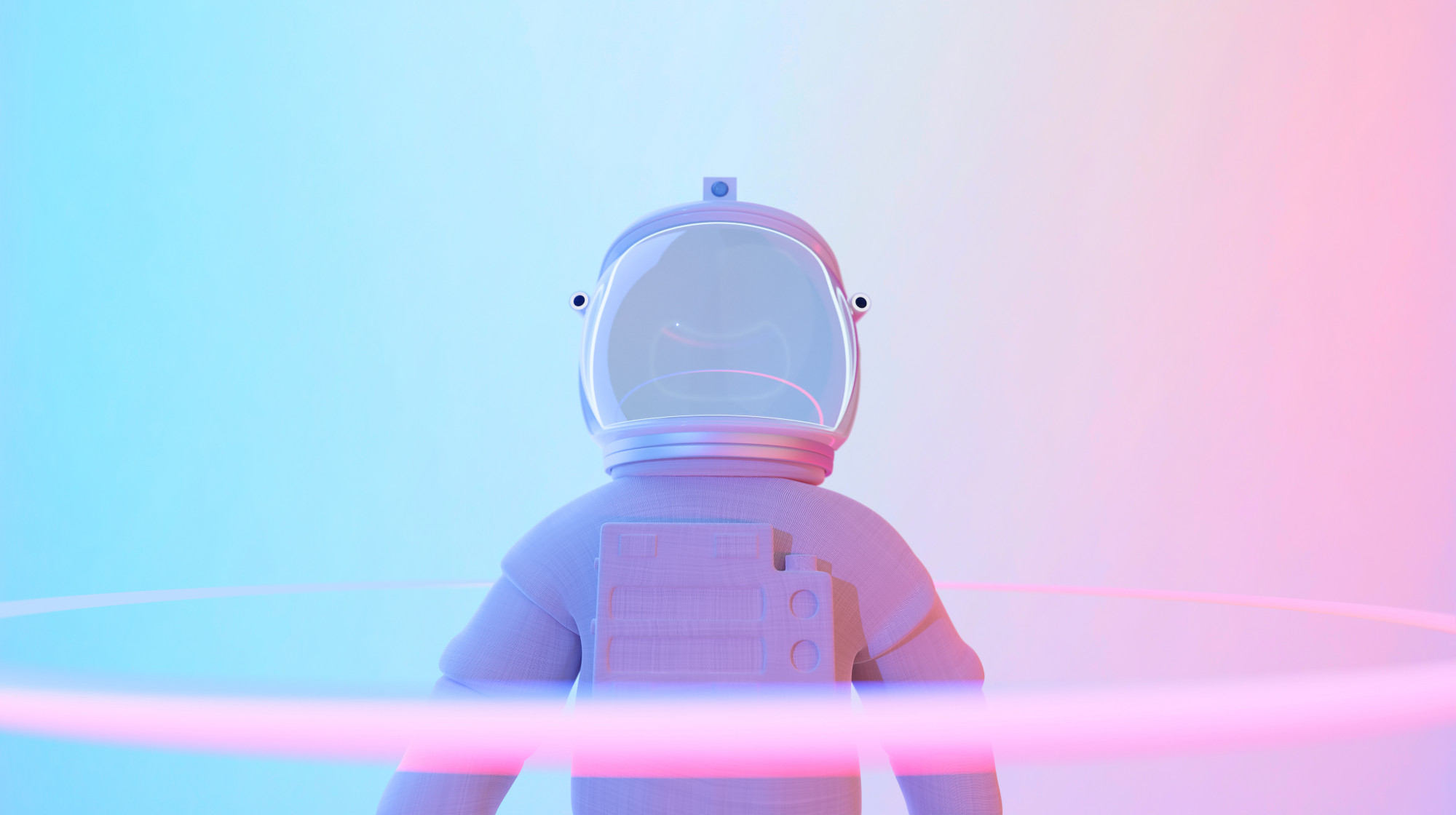 3dd-astronaut-standing-psychedelic-background